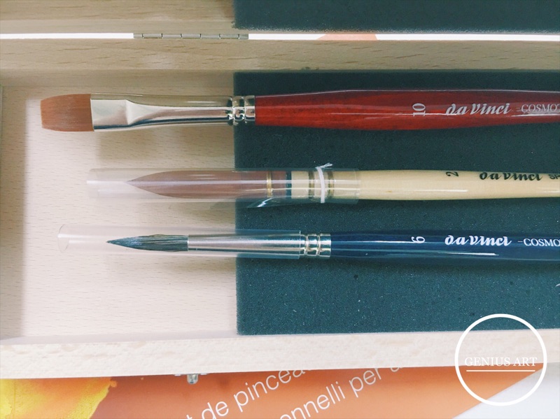 達芬奇手工木盒筆刷套組展示2