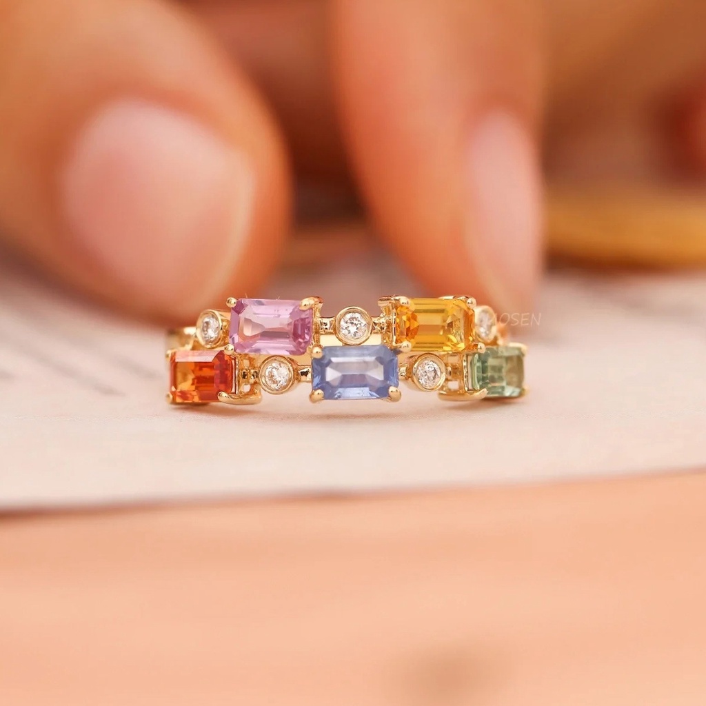 Candy Color Princess Square Open Ring Size Adjustable Female Colorful Fresh Fairy Ring_voghion.com