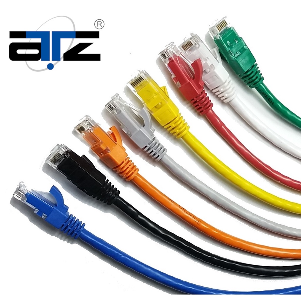 ATZ Cat 6 Gigabit Ethernet Lan Network Patchcord Cable (0.5m / 1m / 2m / 3m / 5m), Cat 6 Lan Cable, Bare Stranded Cable