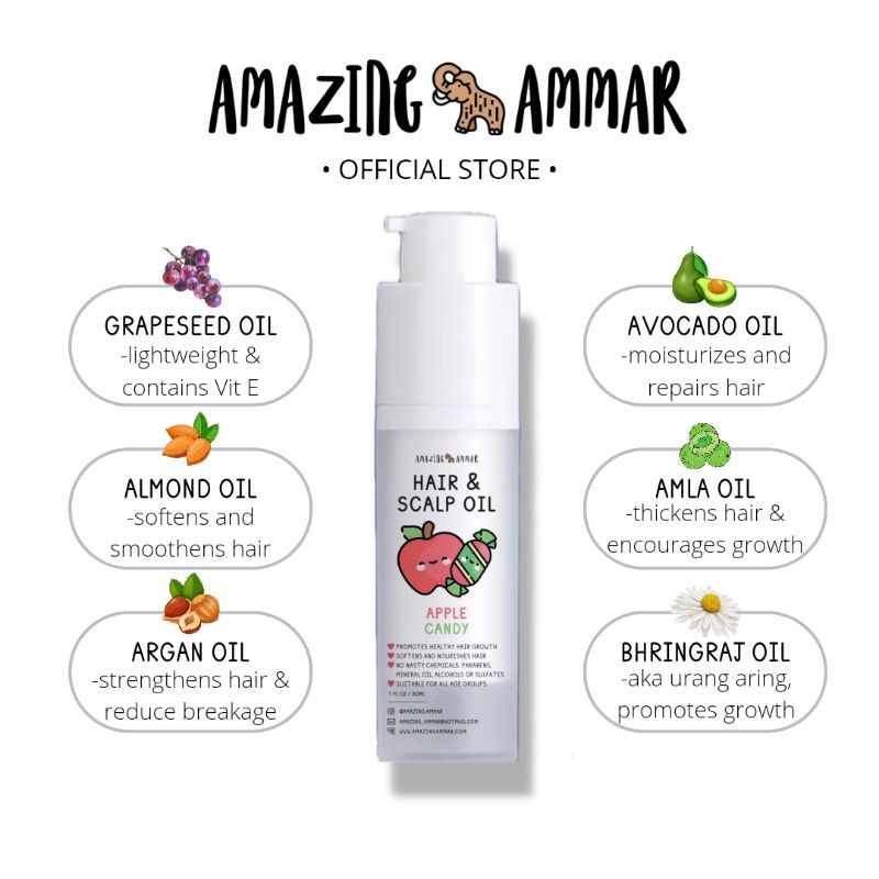 [AMAZING AMMAR] Hair & Scalp Oil (suitable for baby and kids)