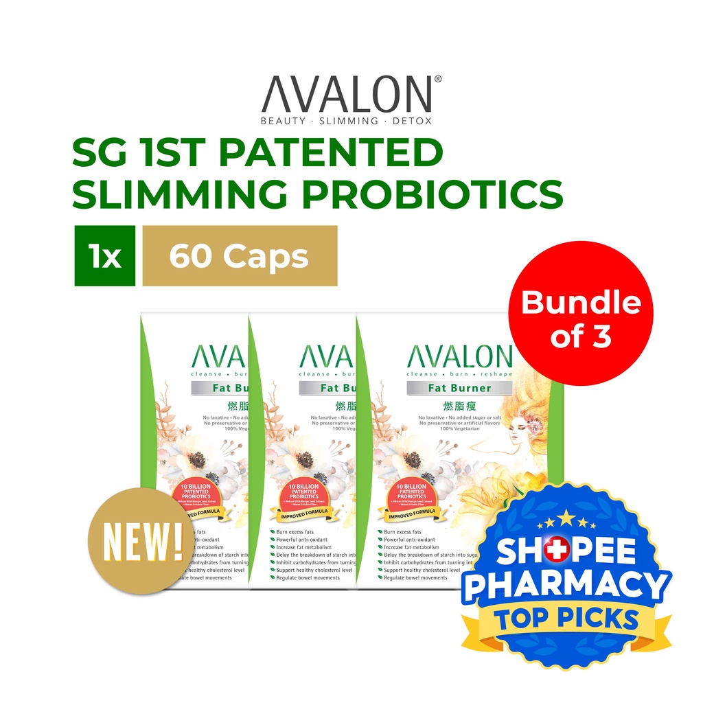 [Bundle Of 3] AVALON Fat Burner (Patented Slimming Probiotics) 60s x 3