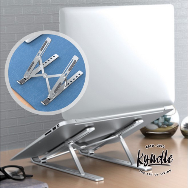 Non Slip Aluminum Alloy Portable Laptop Stand -Iridium Silver/Selenite Grey/Phantom Black
