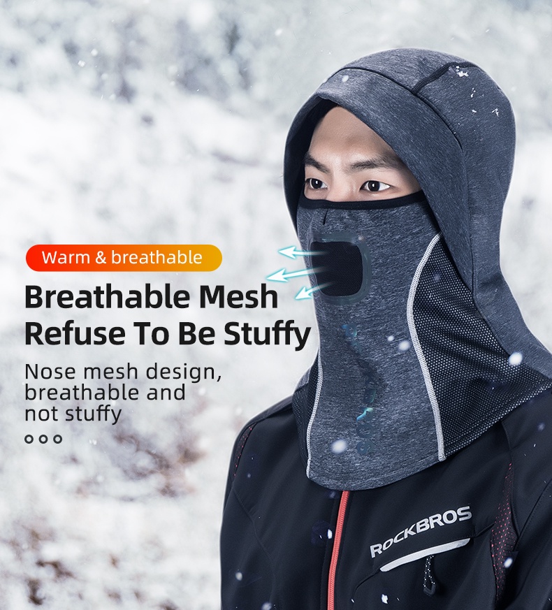 ROCKBROS Winter Cycling Mask Fleece Thermal Keep Warm Windproof Cyclin