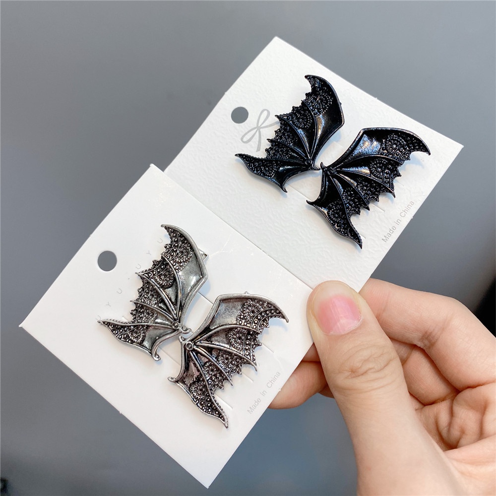 Halloween Vampire Devil Wings Bat Hairpin Alternative Small Duckbill Clip Punk Bangs Clip_voghion.com