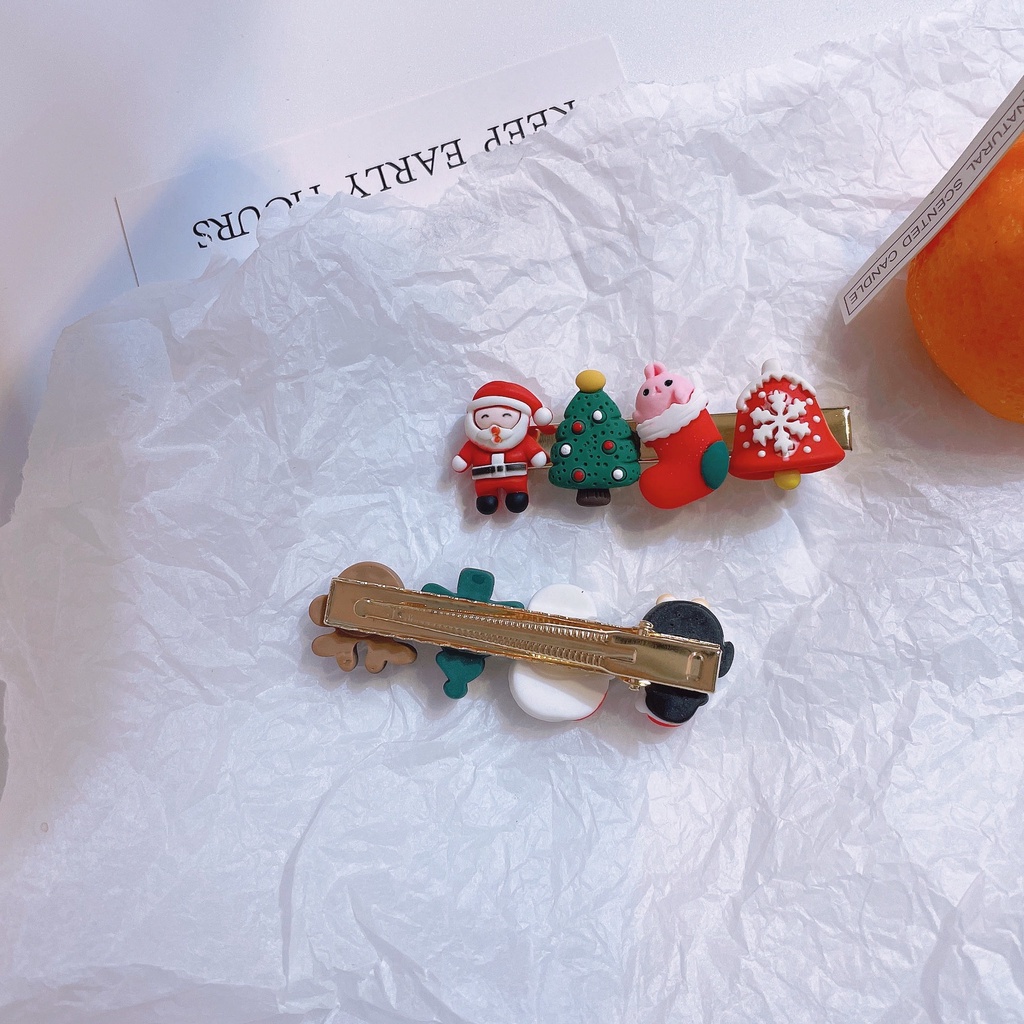 Arbre de noël enfants cheveux accessoires enfant fille mignon dessin animé bonhomme de neige Elk pince à cheveux_voghion.com