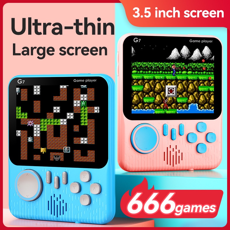 3.5-Inch Screen G7 Ultra-Thin Handheld Game Console 666 in 1 Portable Retro Nostalgic Student Card Machine