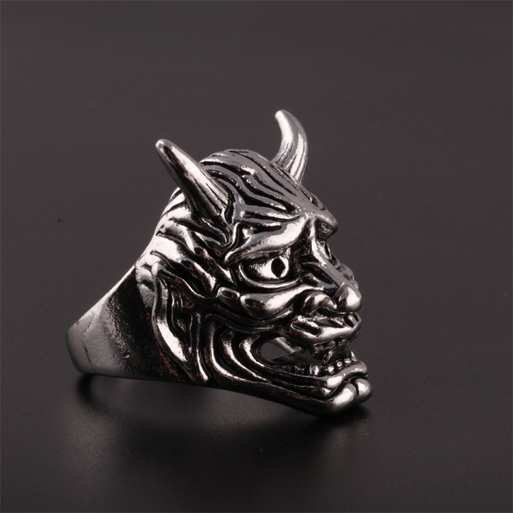 Retro Prajna Maske Ring Herren Halloween Ring Hip Hop Gothic Rock Modeschmuck Geschenk Größe verstellbar_voghion.com