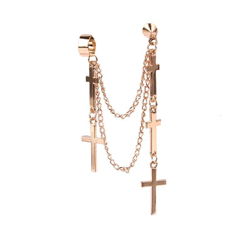 1PC Frauen Kreuz Ohrringe Klassische Moderne Metall Christian Kette Tropfen Baumeln Ohrringe Retro Aussage Mädchen Ohr Drop_voghion.com