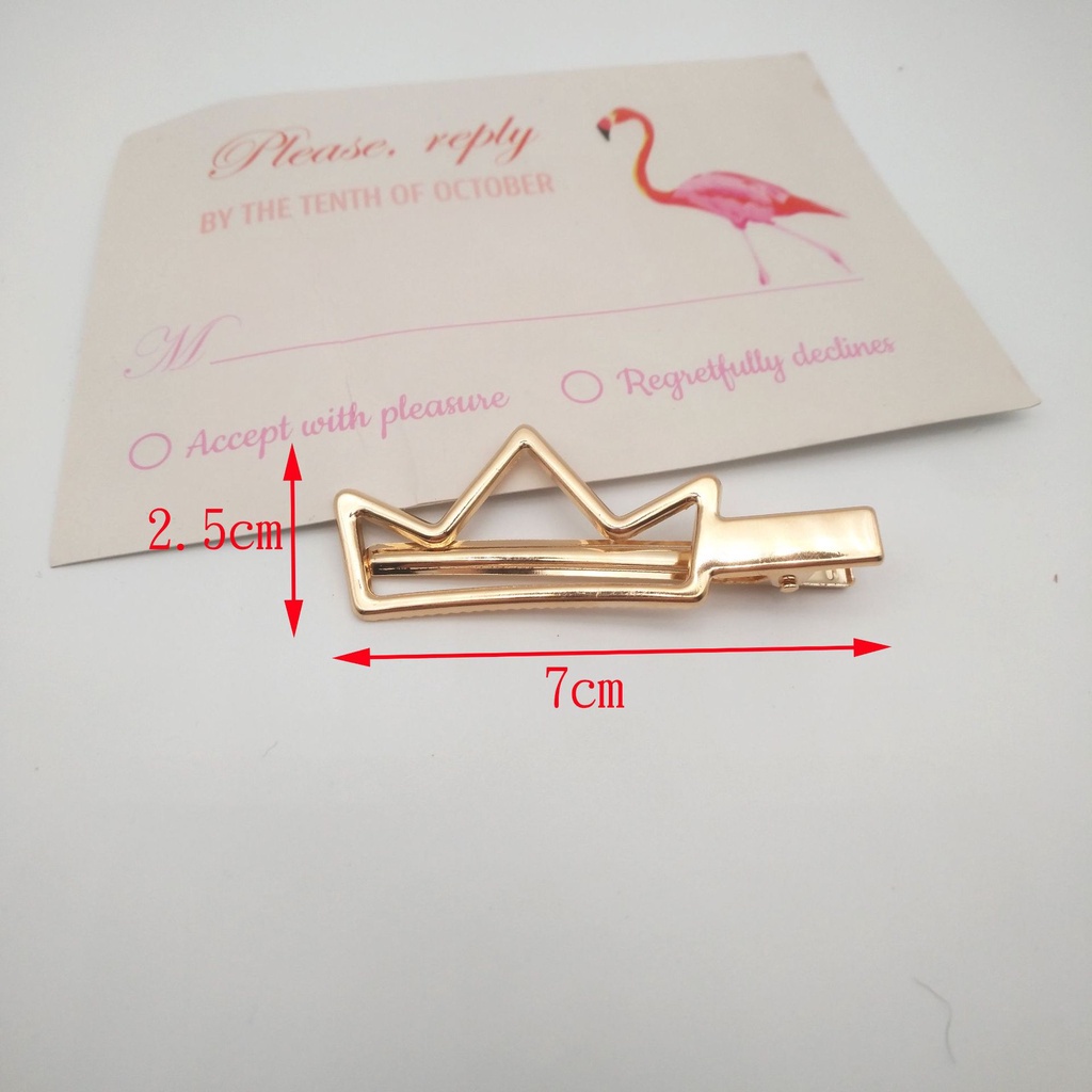 1pc {styles Random } ins Hairpin Metal Hollow Duckbill Clip Square Clip Pearl Hairclip DIY Hair Accessories_voghion.com