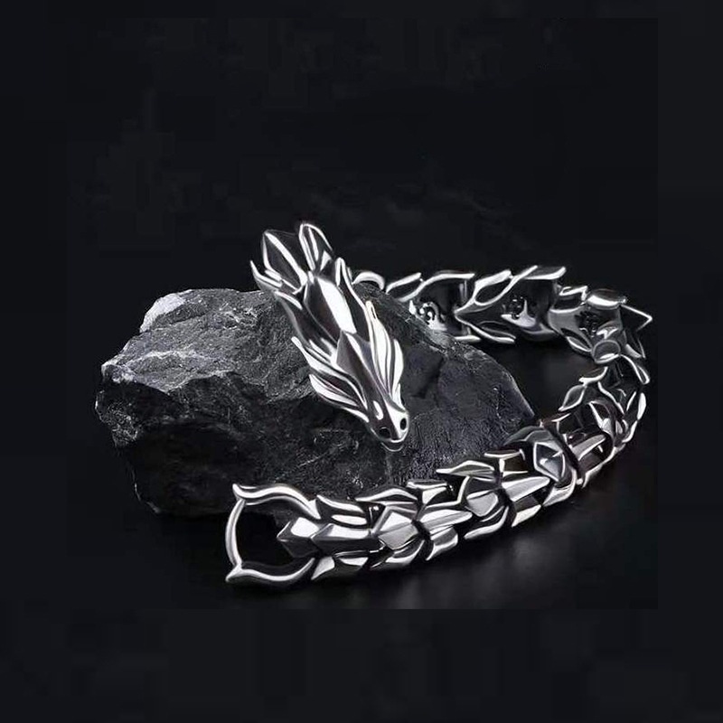 Bracciale osso di drago da uomo stile punk retro gioiello_voghion.com