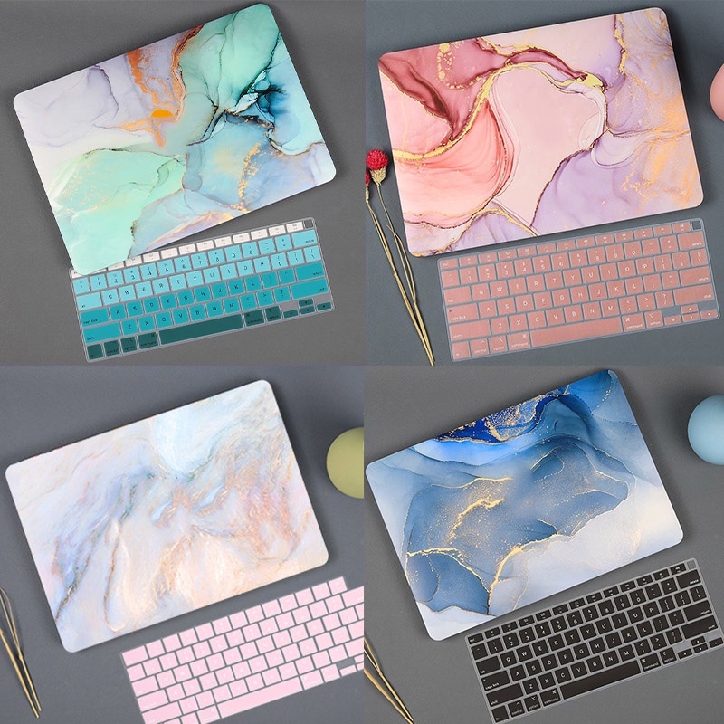 (Ready stock)Marble Print case  2022 for Macbook Air 13.6 inch M2 A2681 2023 Pro 14 16 inch A2779 A2442 13 2020 A2338 A2251 Air 13 A2179 A1932 A1466 retina 13 A1989 touch bar Laptop Cover