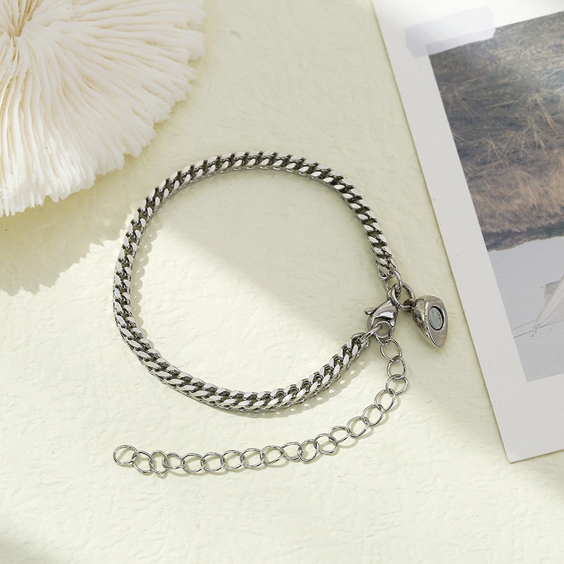 Magnetisk pararmbånd i rustfrit stål med kæde_voghion.com