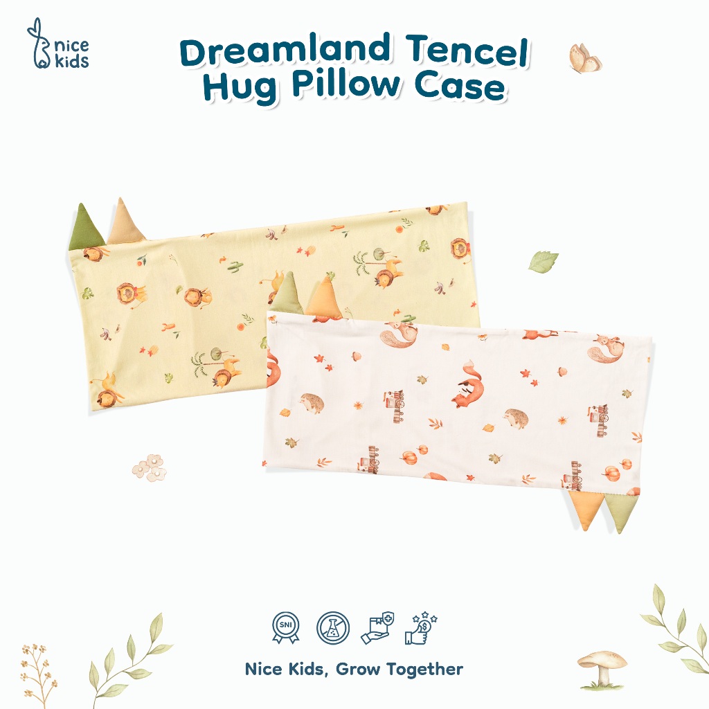 Nice Kids - Hug Pillow CASE Tencel Dreamland Watercolor Collection Hug Pillow Cover Premium Pillowcase Bolster Kids Soft Cool