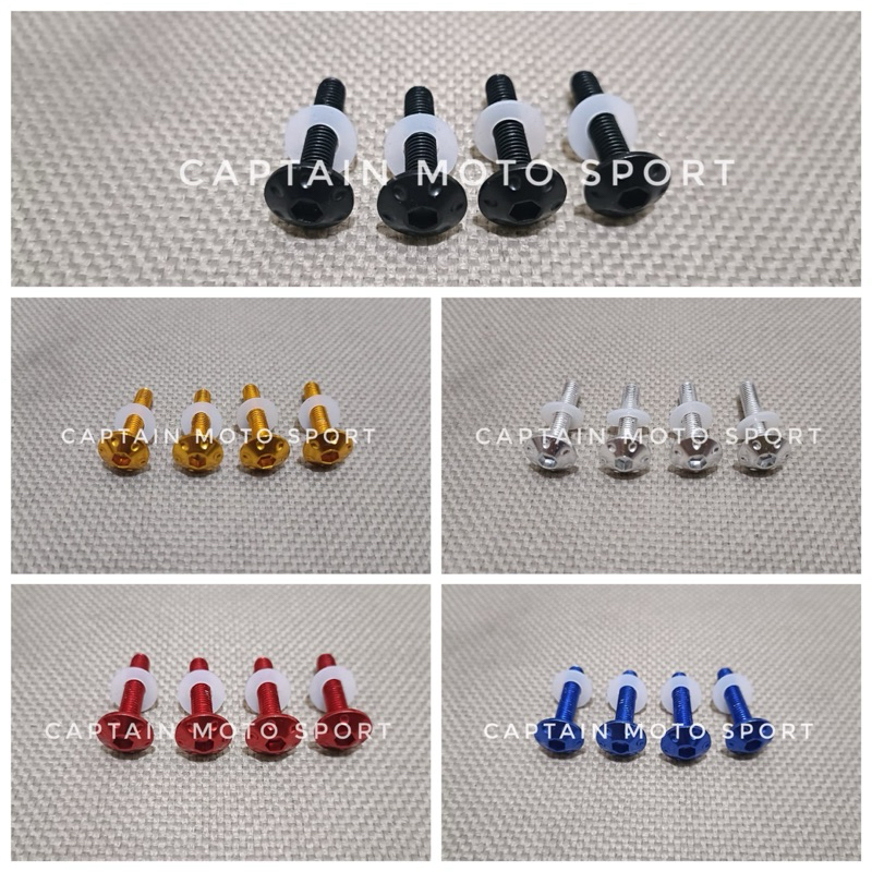 Bolt windshield/visor 4pcs nmax old new aerox old new lexi old new Material cnc