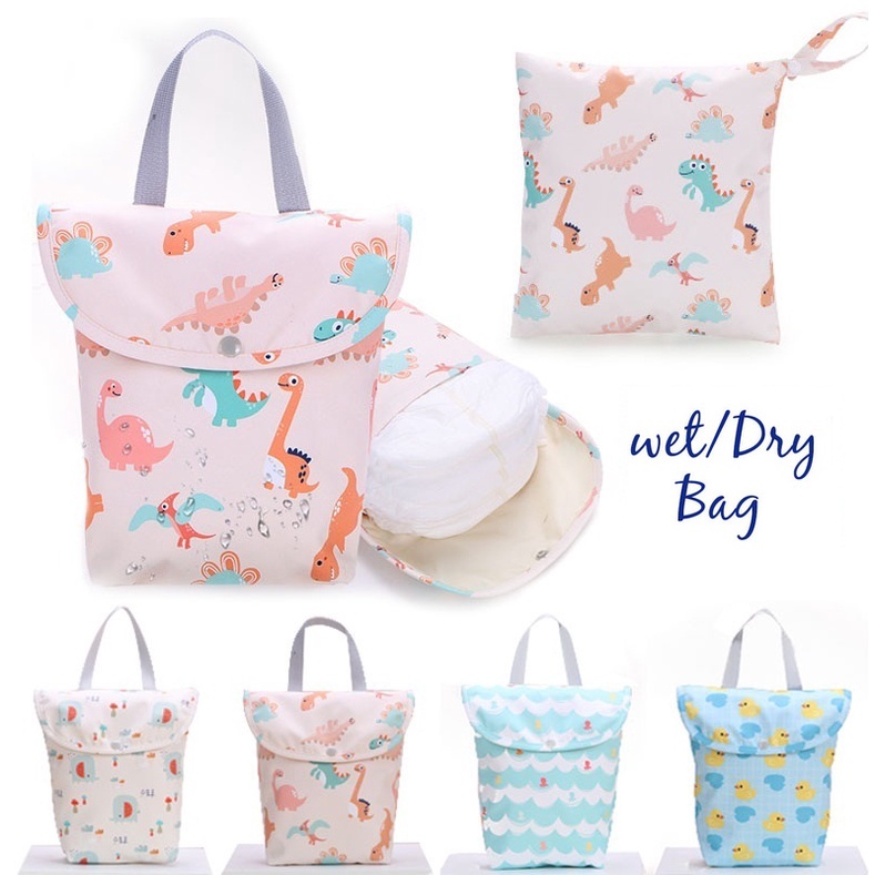 Baby Diaper Bag Wet Bag Stroller Storage Bag Waterproof Reusable Nappy Pouch