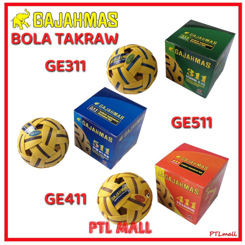 Ge-311 GE-411 GE-511 Gajahmas Antem Tournament Sepaktakraw Ball Ivori Elephant Gold Takraw Ball
