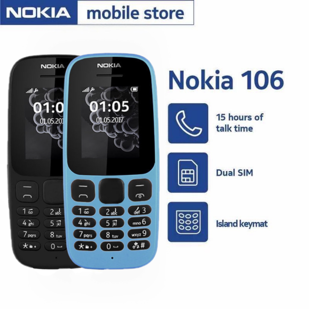 NOKIA 106 DUAL SIM READY STOCK IN MALAYSIA Full Set Charger and Battery Nokia Box