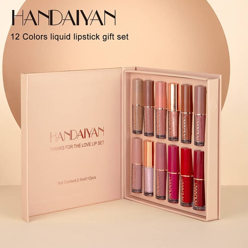 Liquid Lipstick Set 12 Colors Long-lasting Non-sticky Liquid Matte Lip Gloss Lasting Moisturizing Waterproof Tint