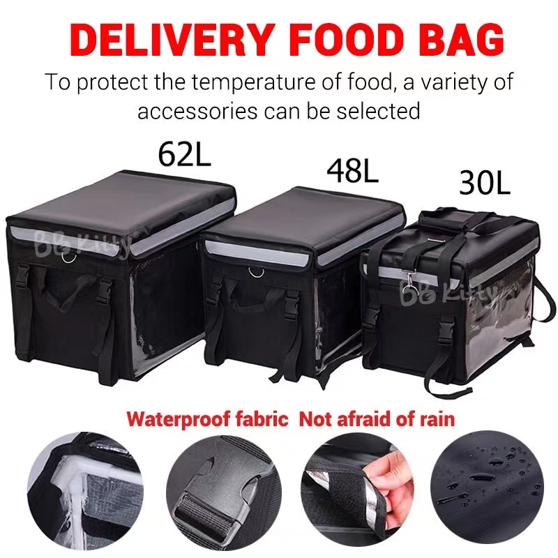 Food Delivery Bag 62L delivery bag Thermal Insulation Bag Food Delivery Bag Motorcycle Delivery Food Bag