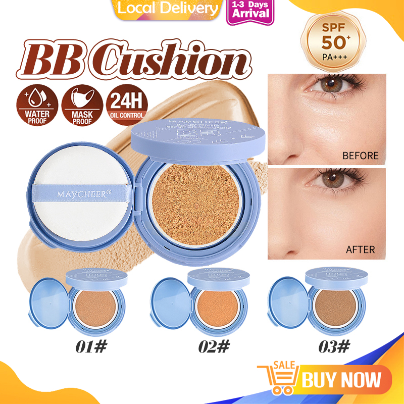 BB Cushion Waterproof Air Cushion Natural Long Lasting Facial Makeup BB Cream High Coverage Poreless Flawless Foundation