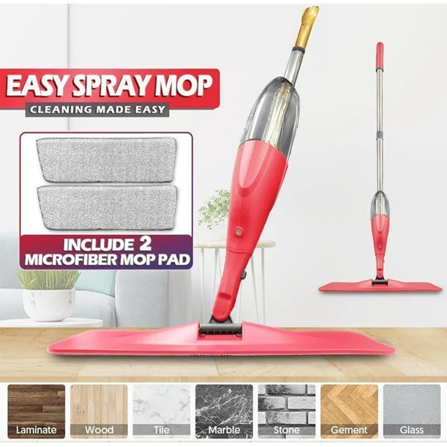 [Shopee Choice] (Premium Quality) Easy Spray Mop with Microfiber Pad Mop mop Lantai NEW VERSION