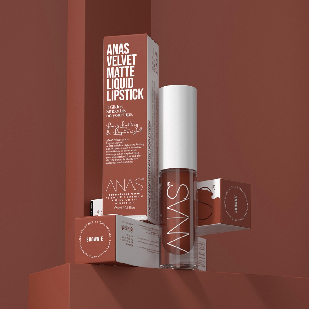 (NEW 2025) ANAS VELVET MATTE Liquid Lipstick with Vitamin C + Vitamin E + Olive Oil and Almond Oil (FULL-MATTE)