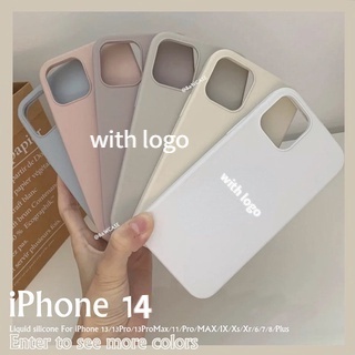 for iPhone 14 pro 13 case Milk Blue Full covered Real Liquid Silicone case for  iPhone 12 11 PRO Max X XS Max XR SE2 87 plus phone case