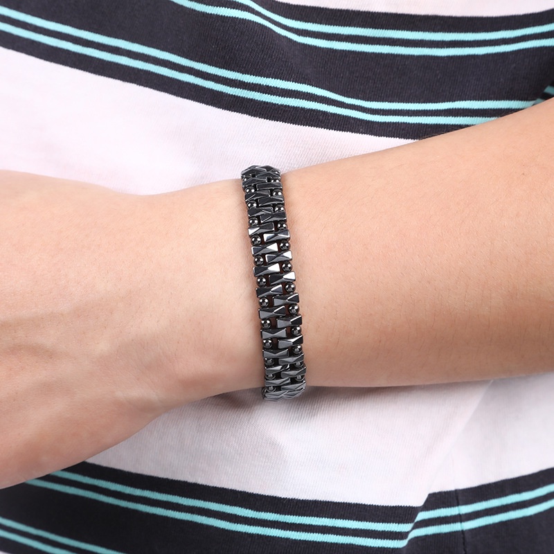 Classical Hematite Energy Beaded Elastic Magnetic Therapy Health Care Loss Weight Bracelets Slimming Health Care_voghion.com