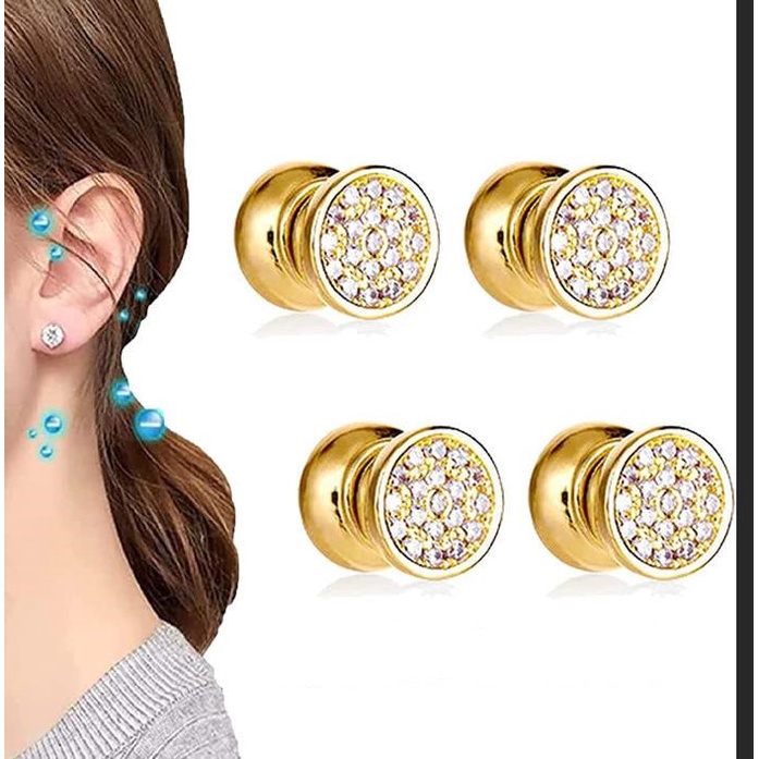 Magnetic Stud Earrings With Pearl Stone And Clip For Non-pierced_voghion.com