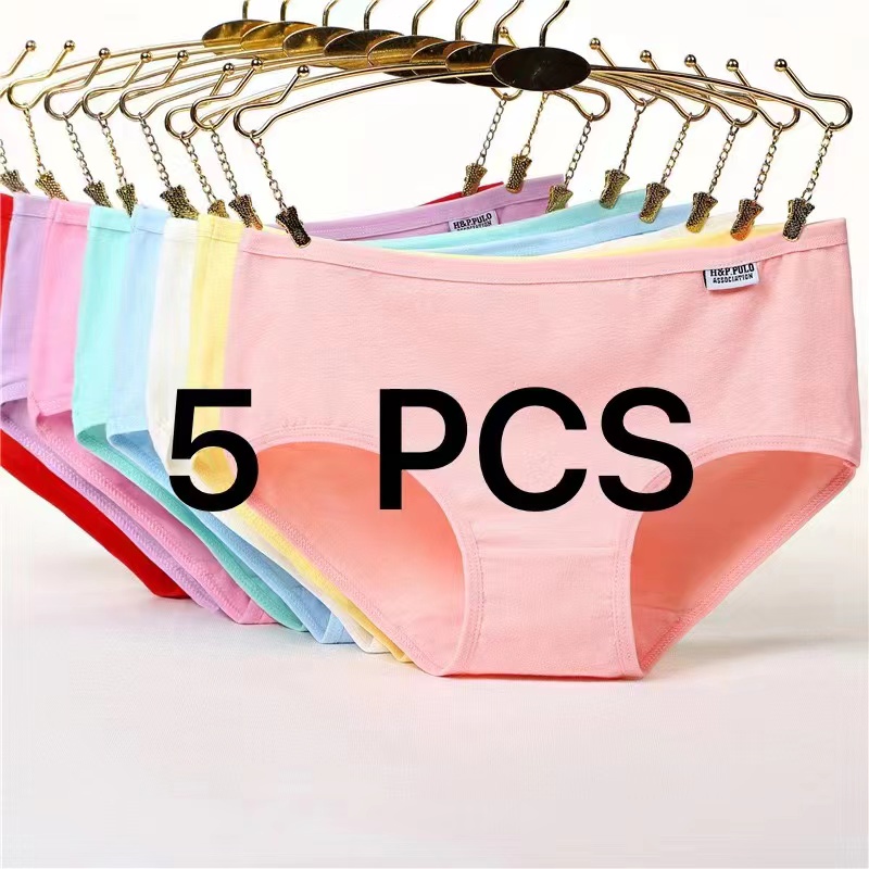 MOREK】Women's Cotton Panties Mid-waist Antibacterial Underwear Plus Size  M-2XL Seluar Dalam Wanita