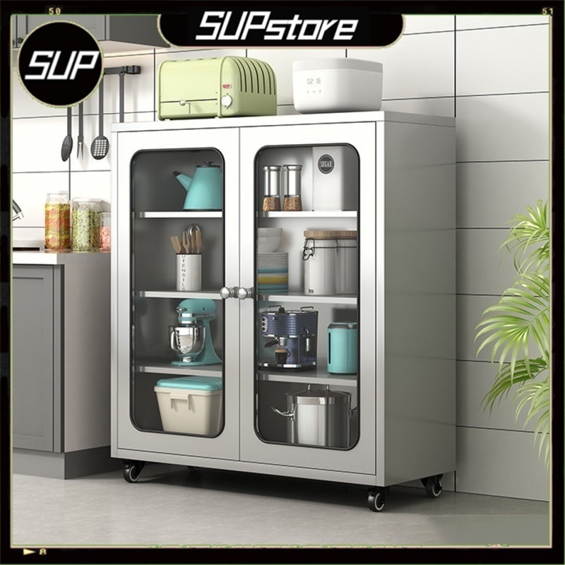 Stainless Steel Kitchen Cabinet Home Kitchen Storage Cabinet Multi-layer Movable Kitchen Cabinet JZX6