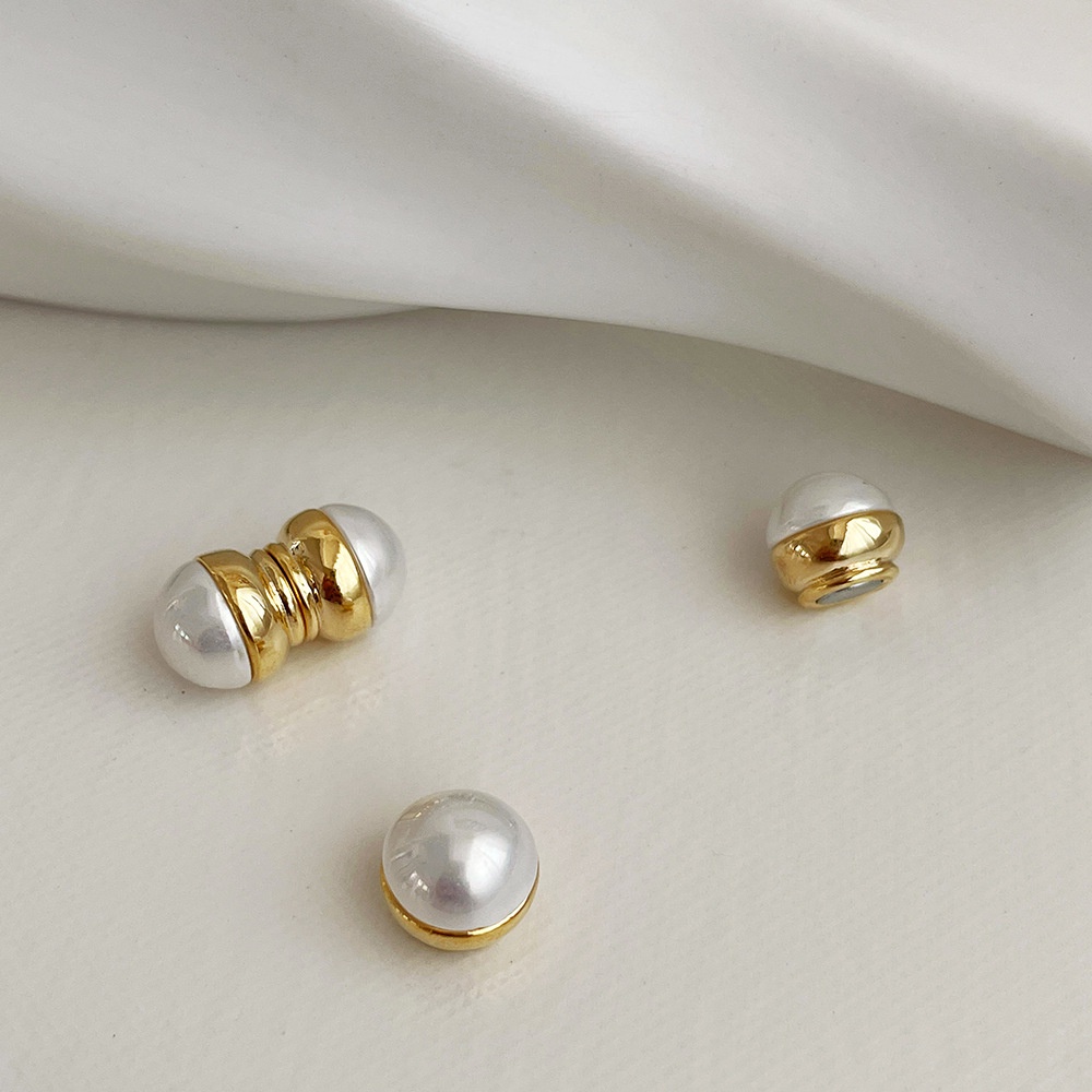 Magnetic Stud Earrings With Pearl Stone And Clip For Non-pierced_voghion.com