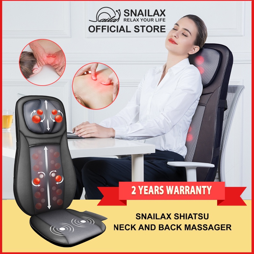 SNAILAX SL233 Neck & Back Shiatsu Massager, Full Body Massage Chair Pad