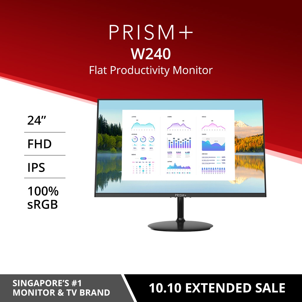 PRISM+ W240 24 IPS 75Hz Productivity Monitor Gaming Monitor [1920 x 1080]