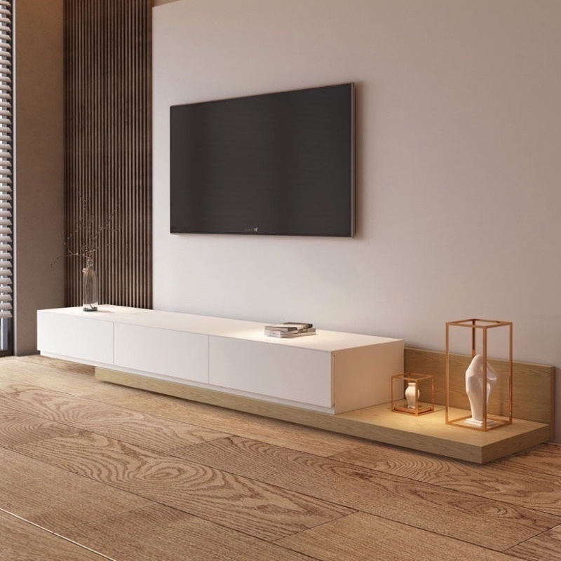 LEMON TV Control Cabinet Living Room Storage Floor Cabinet Nordic Retractable TV Cabinet