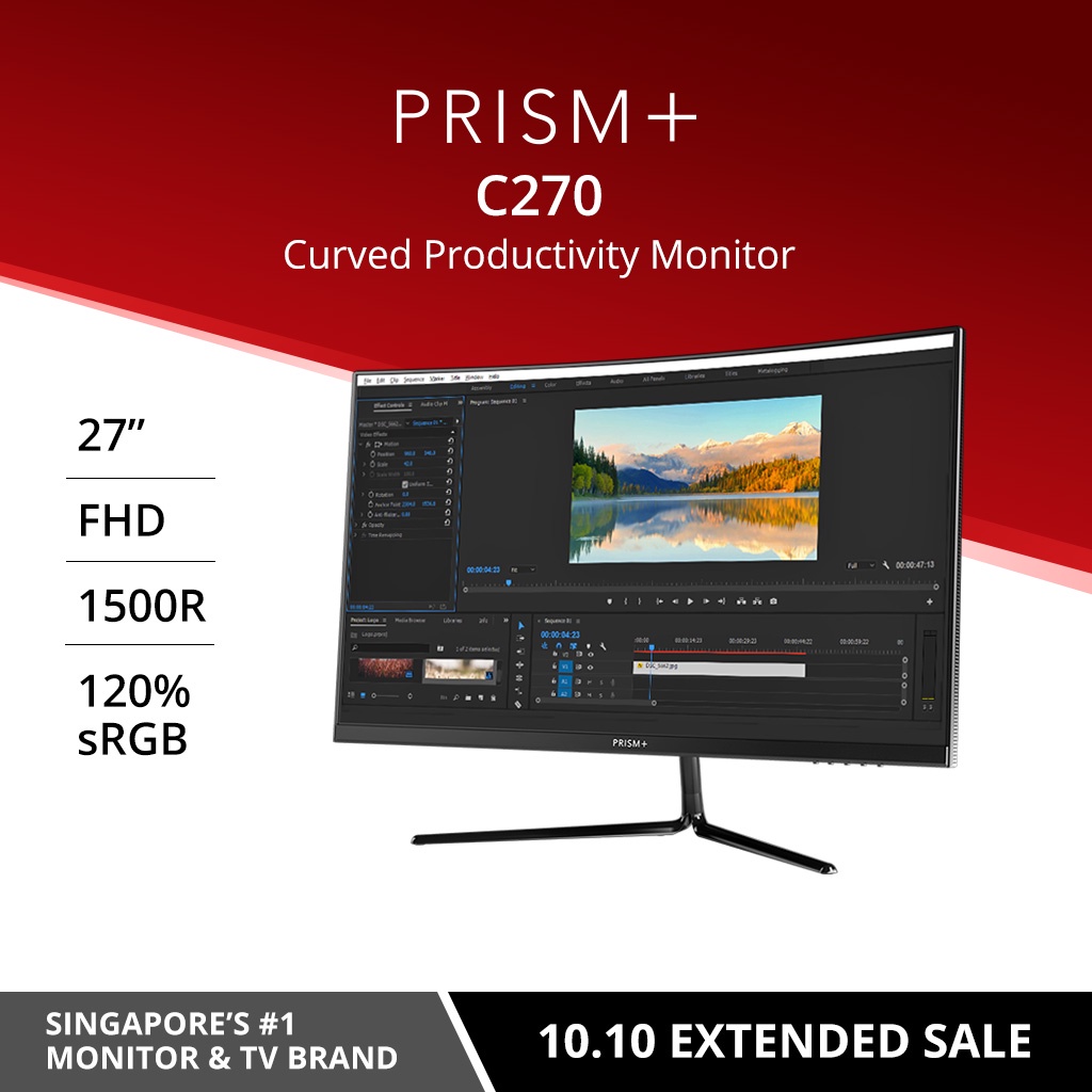 PRISM+ C270 27 75Hz 1500R Curved Productivity Monitor Gaming Monitor [1920 x 1080]