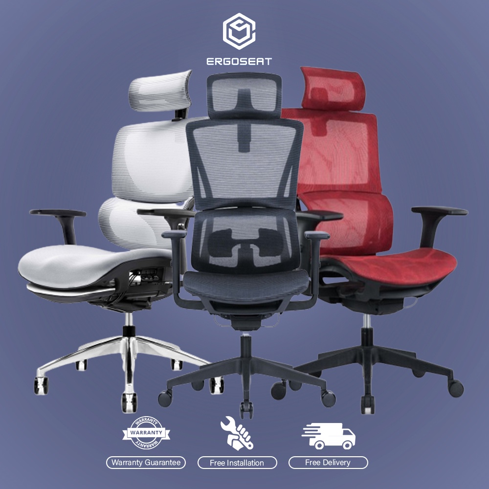 Ergoseat Ergonomic Office Chair Home Study Mesh Computer Chairs
