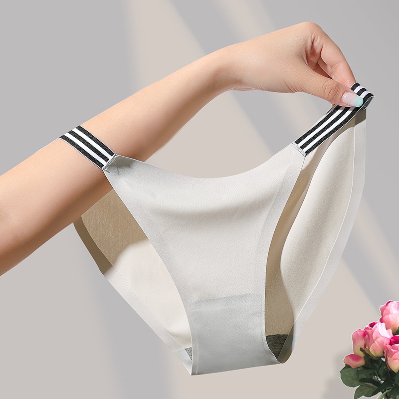 Kit 3 Ice Silk Seamless Panty for Women M-XXL Plus Size Panties