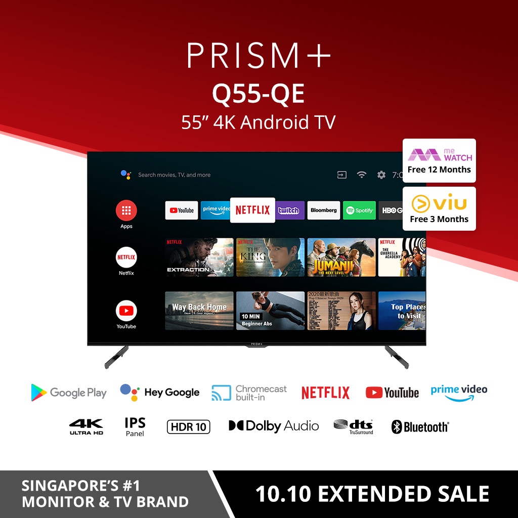 PRISM+ Q55 Quantum Edition | 4K Android TV | 55 inch | Quantum Colors | Google Playstore | Inbuilt Chromecast | HDR10