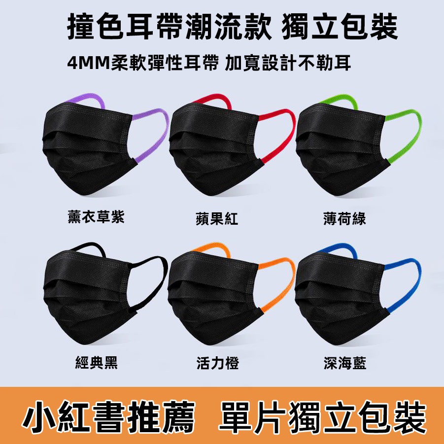 ?全網最低價 下殺9毛?撞色耳帶彩色 韓國口罩  合格檢驗 撞耳口罩 拋棄式口罩 成人口罩 一次性口罩 平面口罩 熔噴布