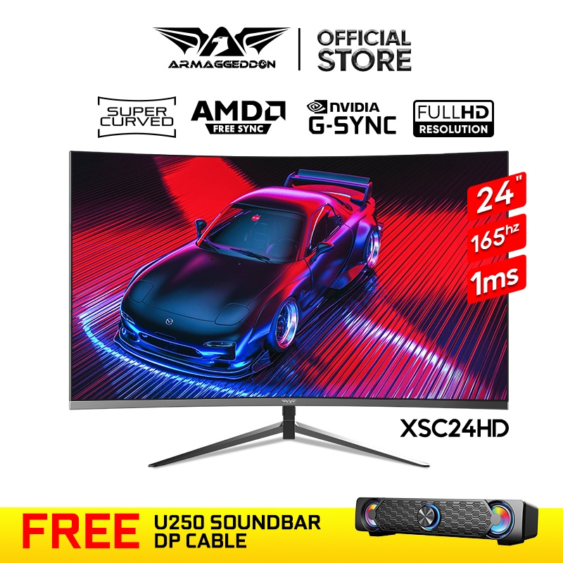 Armaggeddon Pixxel+ Xtreme XSC24HD Super Gaming Curve Monitor with 165hz Refresh Rate & 1ms Response Time