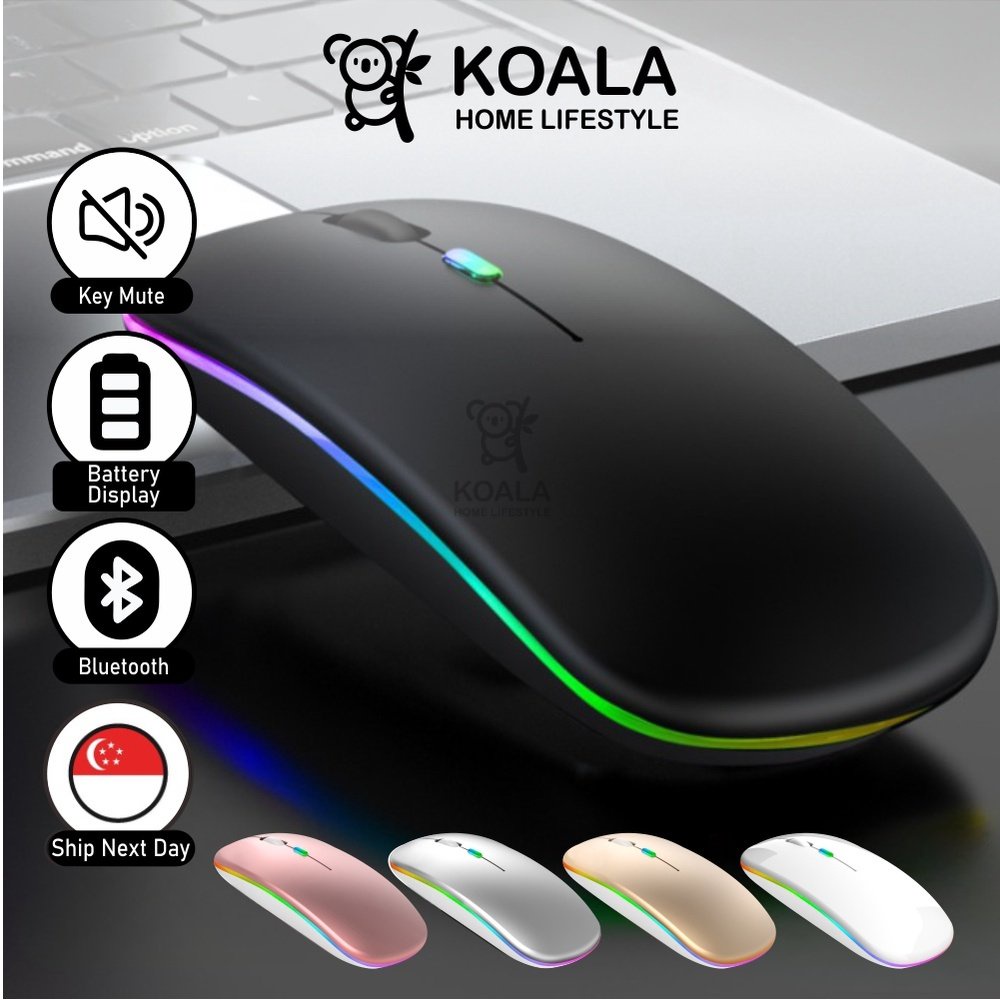 ??4.25? Koala Home Wireless Mouse 2.4Ghz Receiver Optical Adjustable Silent led usb Rechargeable for Laptop notebook