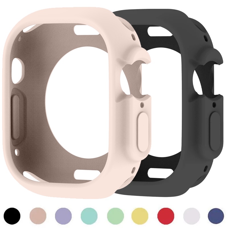 Soft Silicone pinkycolor candy Cover for Apple Watch Ultra 49mm iWatch Series 7 6 SE 5 4 3 2 1 42mm 38mm 40mm 44mm 41mm 45mm Makaron Protective Frame Shell Protector Case Bumper