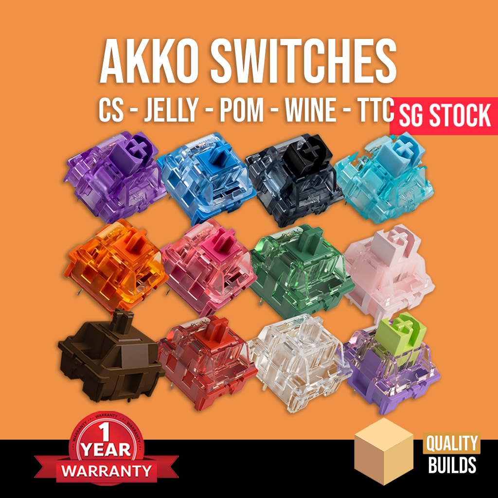 Authentic AKKO CS Switches 45pcs Switch Mechanical Cream Jelly POM Crystal TTC Wine Snow Linear Tactile Clicky