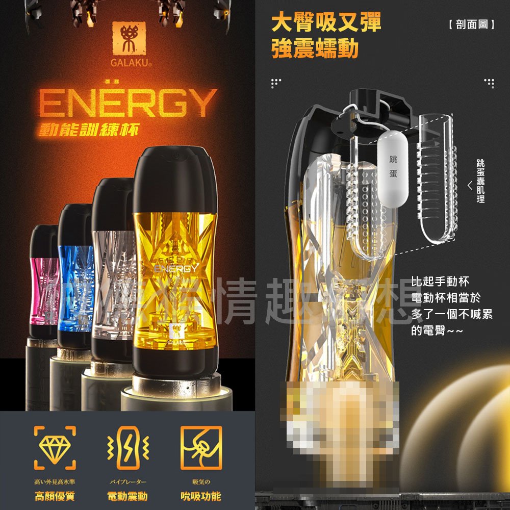 Galaku ENERGY 動能可重複使用震動飛機杯 WIND FIRE THUNDER LIGHTNING