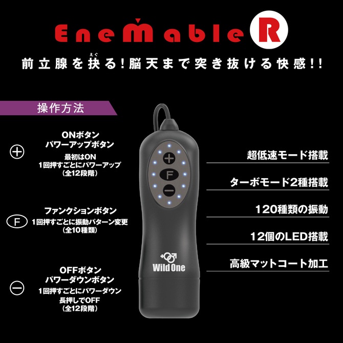 日本Wild One Enemable R 10x12段 前列腺按摩刺激器 Type-4 震動棒按摩器 エネマブルR