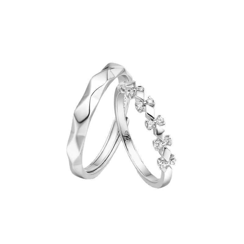 1PC Coronation of Love Wedding Ring Rhombus Design Open Ring Size Adjustable_voghion.com