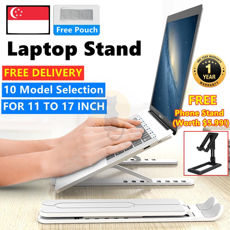 [✅SG Ready Stock] Laptop Stand Portable Aluminium Adjustable Height Fits ALL Laptop