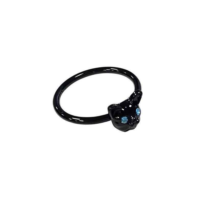 Anello gatto nero Anello semplice e adorabile Anello indice moda per uomo e donna_voghion.com