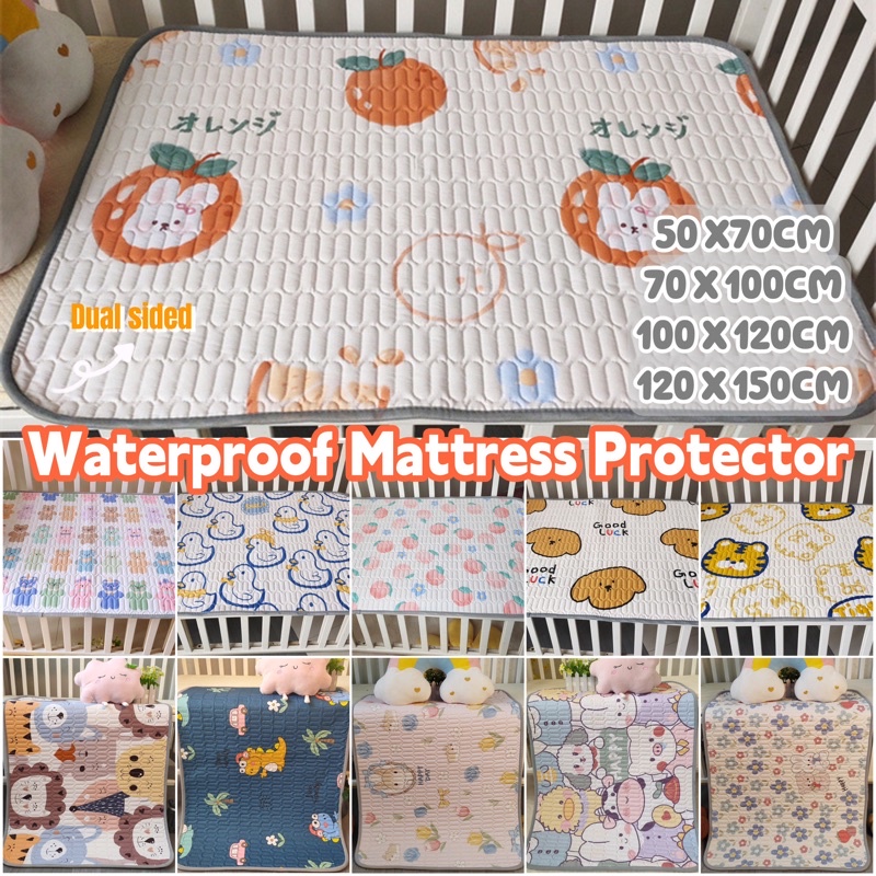 Waterproof Mattress Protector Urine-proof Pad Cot Crib Baby Bed Diaper Changing Mat Dual Sided